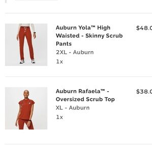 Figs Auburn set XXL